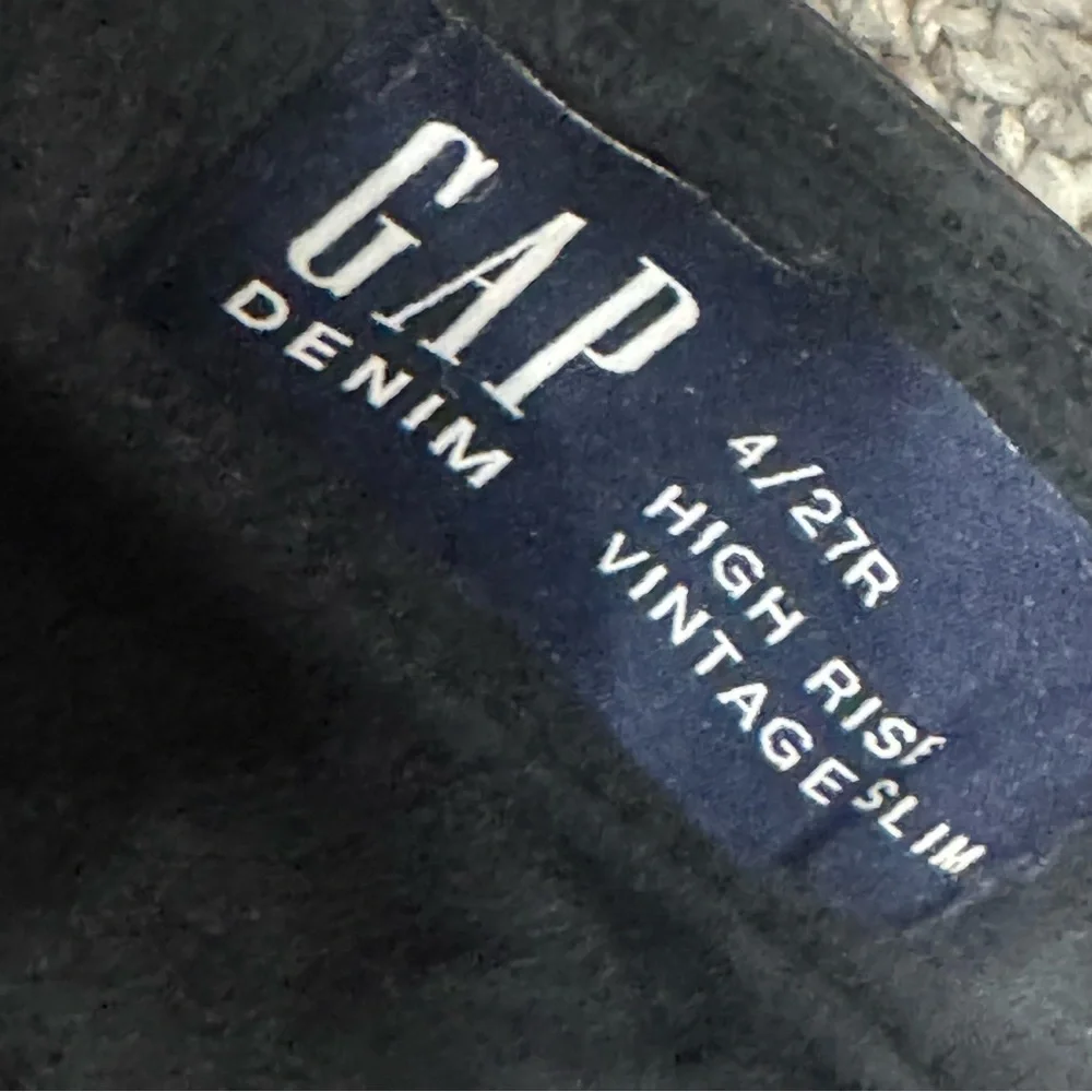 GAP Black High Rise Vintage Straight Faux Leather Jeans - Picture 5 of 7